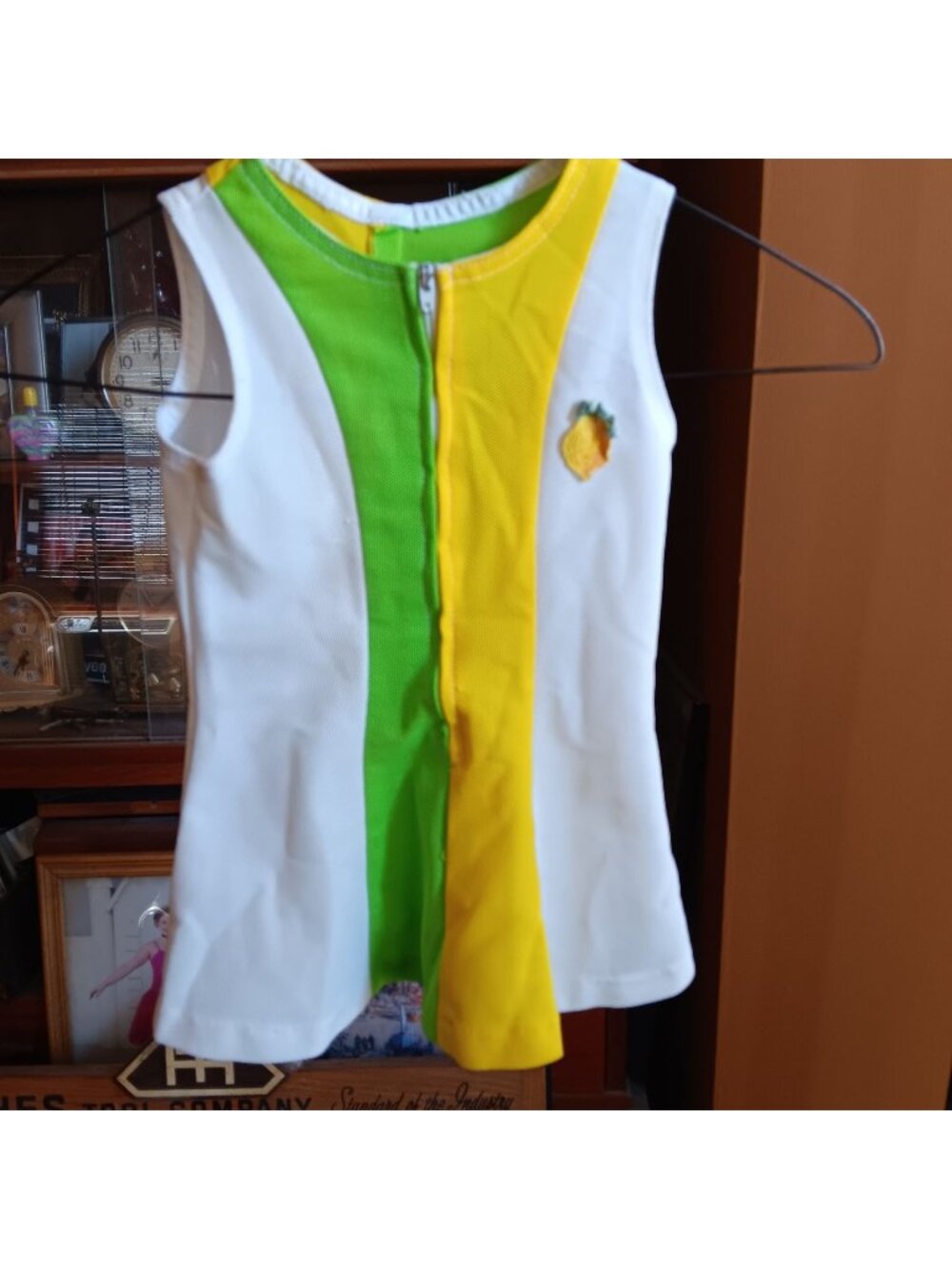 Vintage 24m 2T Girls’ Sleeveless Colorblock Tennis Dress Lemon Embroidery